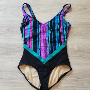 Vintage 90&#39;s Slimsuit One Piece Multicolor Size 14 Swimsuit