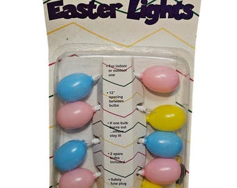 Vintage 90's Midwestern Home Products 10 Easter Egg Blow Mold Sting Lights New In Package