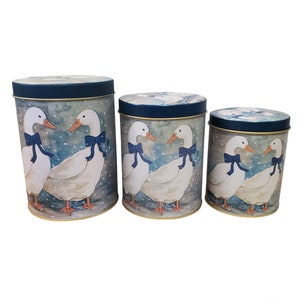 Vintage Winter Geese Nesting Tins