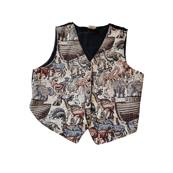 Vintage Bobbie Brooks Noah's Ark XL Tapestry Vest