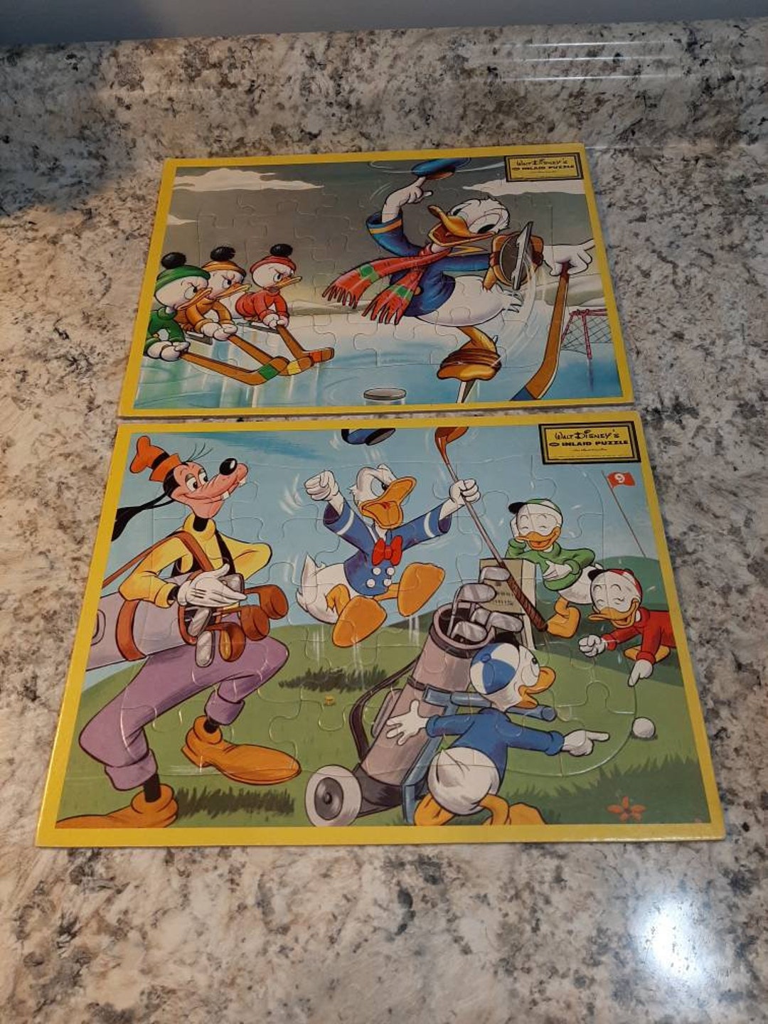 DONALD DUCK ★ ヴィンテージ　パズル　ウォルトディズニー Vintage Walt Disney's Donald Duck Jaymar Inlaid Frame Tray