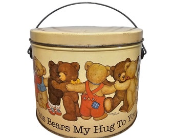 Vintage 1984 Marjorie Sarnat "This Bears My Hug To You" Tin With Handle