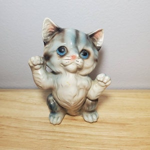 Vintage Mid Century Ceramic Kitten Kitty 4&quot; Figurine