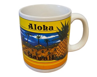 Vintage Aloha Hawaii Souvenir Ceramic 12oz Coffee Mug