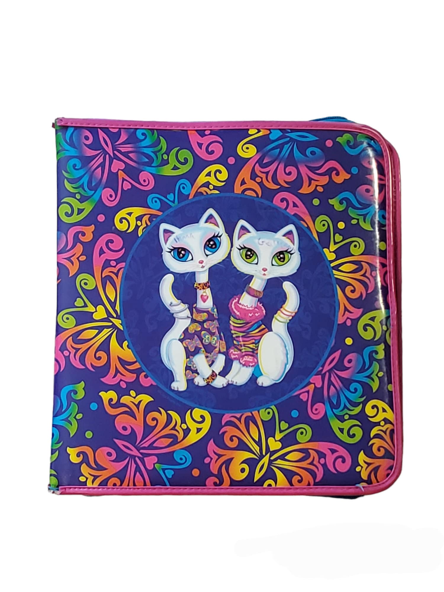 Vintage Lisa Frank Siamese Cats Roxi & Rollie Zippered Puffy 3