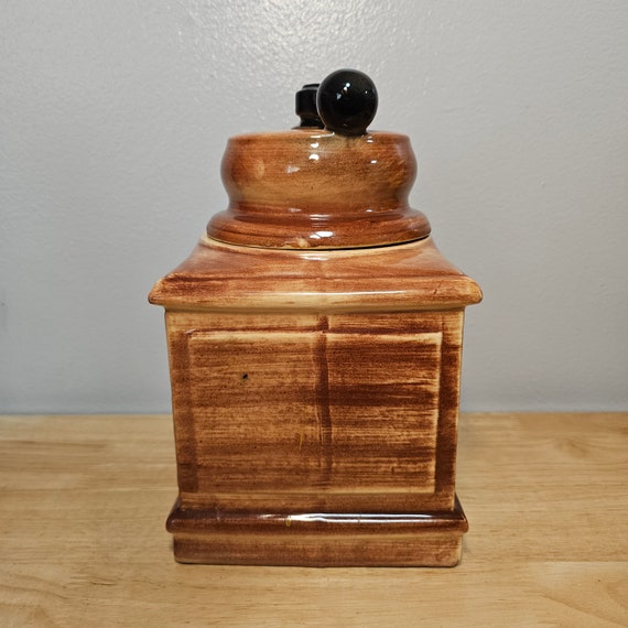Vintage Mccoy Pottery Coffee Grinder Cookie Jar Etsy