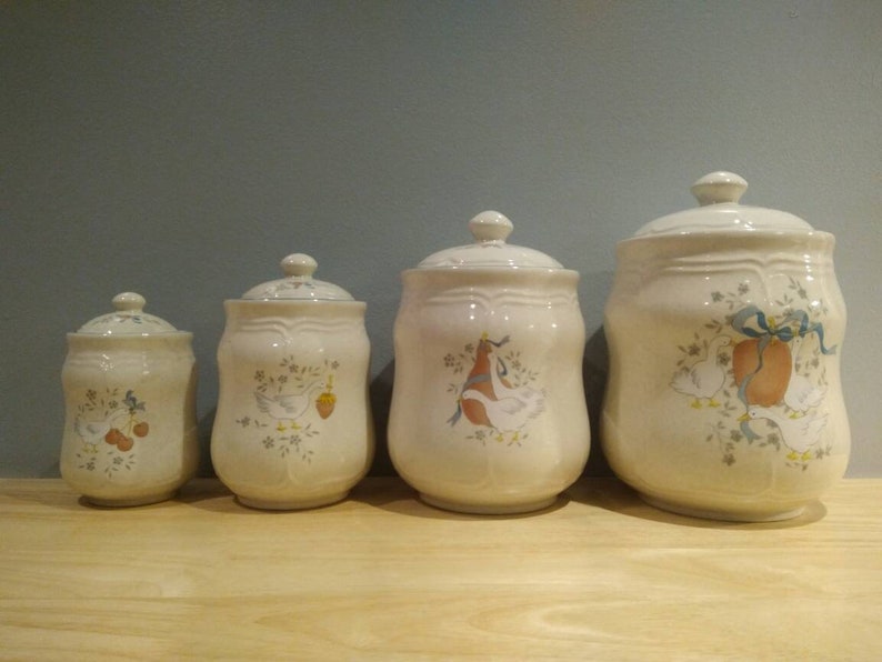 Vintage Marmalade Geese Ceramic Canister Set Etsy