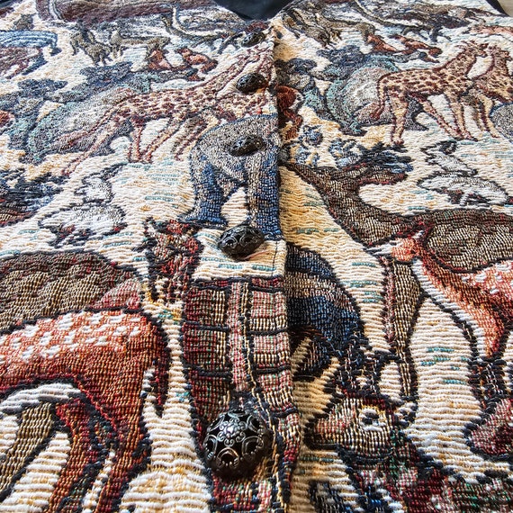 Vintage Bobbie Brooks Noah's Ark XL Tapestry Vest - image 4