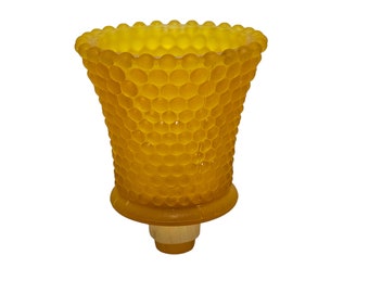 Vintage Home Interiors Amber Gold Hobnail Votive  Peg Cup Candle Holder With Grommet