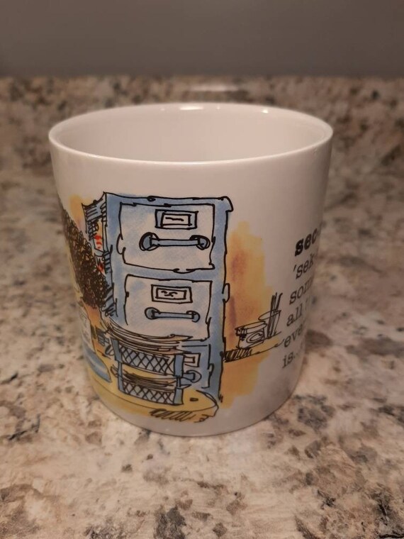 Klutz Proof Coffee Mug Cup Schneider Cartoon Non Spill Russ Berrie Vintage  A