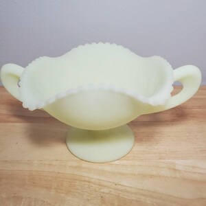 Vintage Fenton Uranium Footed Candy Dish