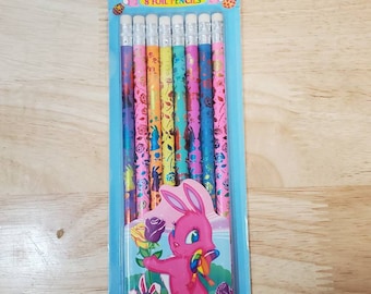 Vintage 90's Lisa Frank Easter Foil Pencils