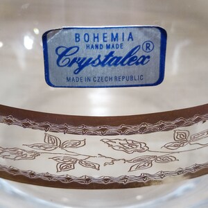 Vintage MCM Bohemia Crystalex Glass Pitcher image 6