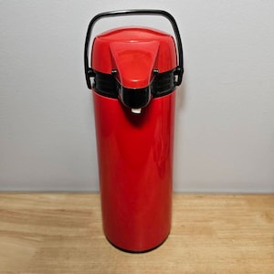 Vintage Red Insulated Hot Or Cold 2 Liter 14&quot; Tall Pump Pot New In Box