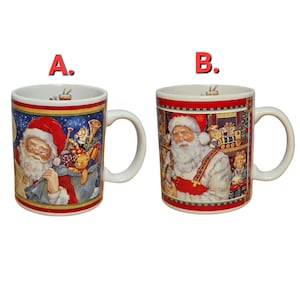 Vintage 1999 JCPenney Betty Whiteaker Santa Claus Christmas Mugs