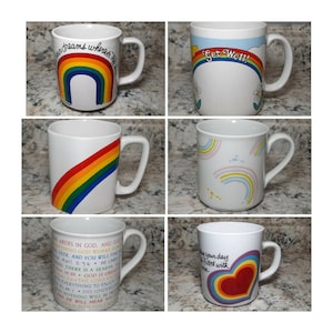 Vintage Rainbow Coffee Mugs
