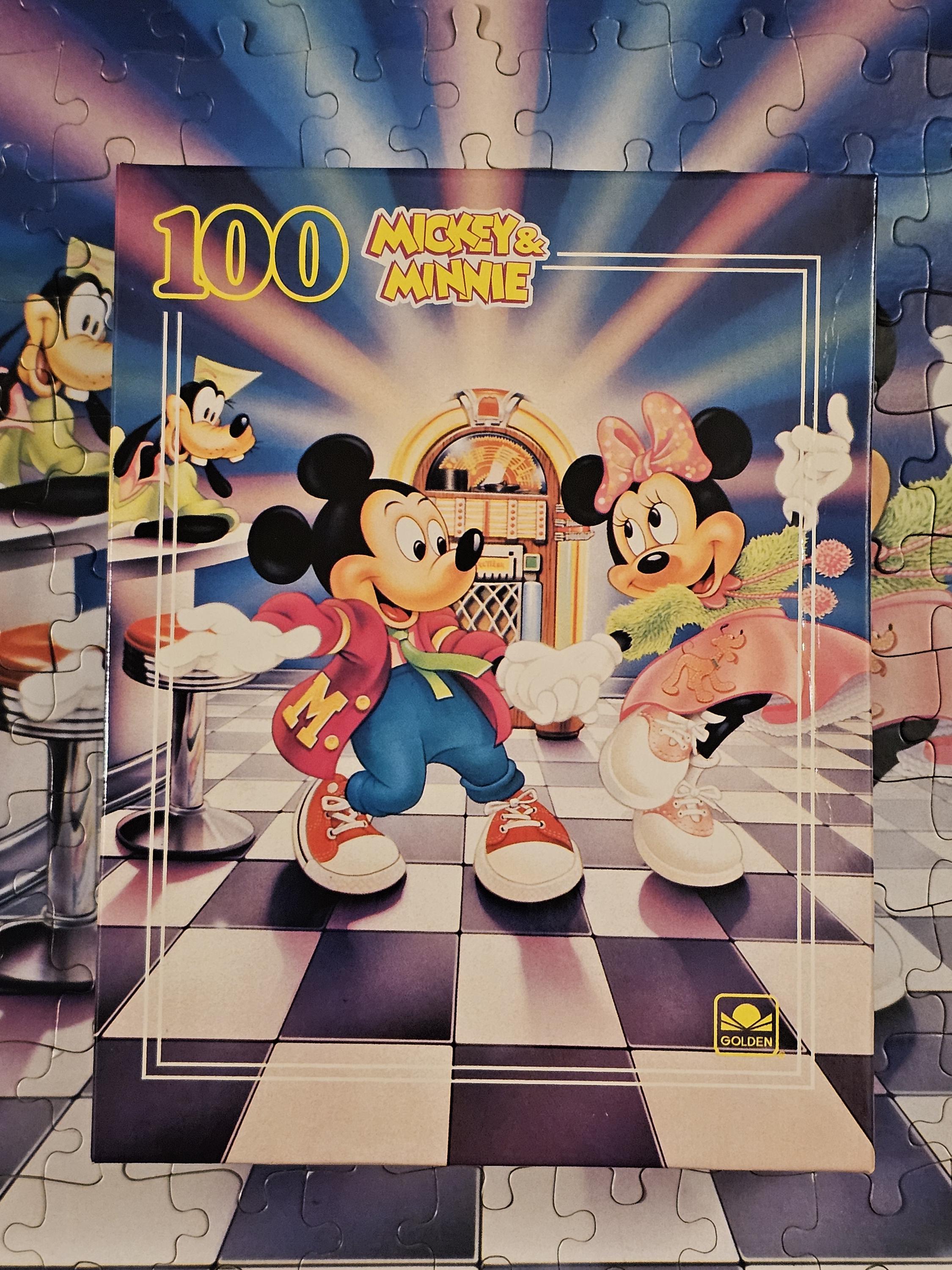 Vintage Disney Mickey Mouse & Minnie Mouse 100 Piece Jigsaw Puzzle