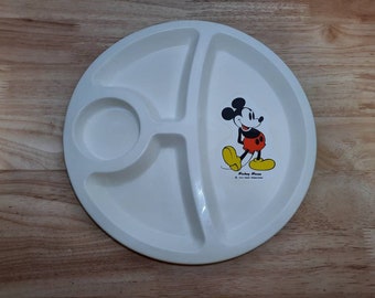 Vintage Disney Mickey Mouse Divided Plate.