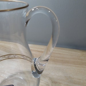 Vintage MCM Bohemia Crystalex Glass Pitcher image 3