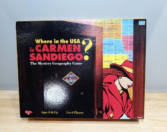 Vintage 1993 Where in the USA is Carmen Sandiego Mystery Geography Game