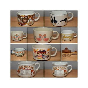 Vintage Soup Bowls with Handles