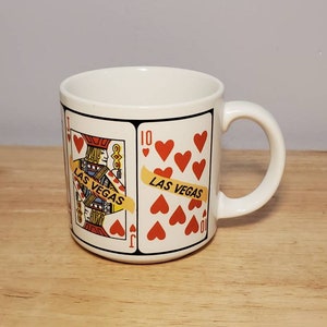Mug vintage souvenir de jeu de cartes de Las Vegas