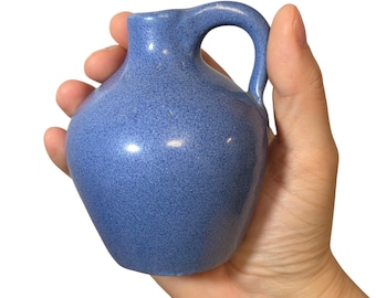 Vintage Zanesville Stoneware Company 3.75" Cornflower Blue Glaze Miniature Jug