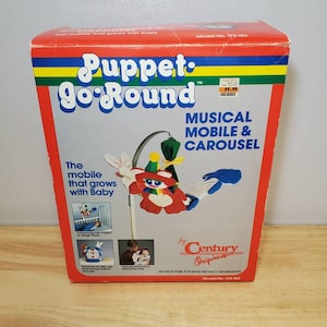 Vintage 1987 Century Originals Rare Puppet Go Round Crib Mobile and Carousel