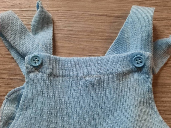 Vintage Blue Baby 9mo Cotton Overalls - image 7