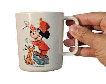 Vintage Disney Mickey Mouse Plastic Coffee Cup