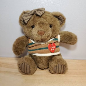 Vintage Russ Berrie Oxford Bear Stuffed Animal Plush