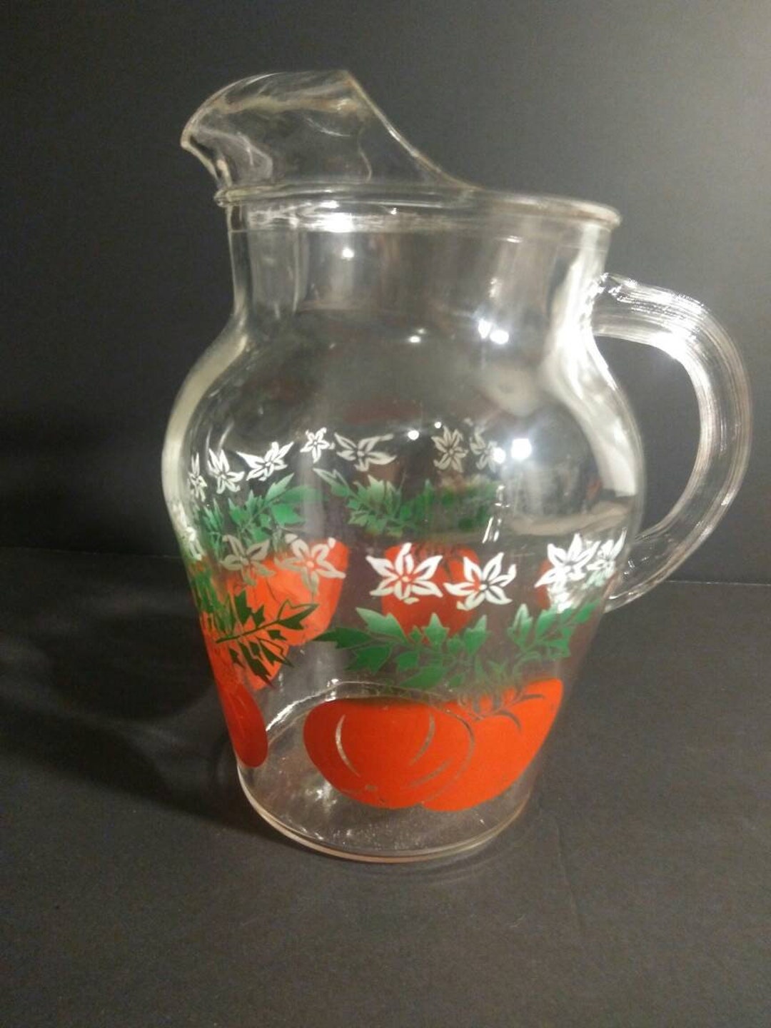 Vintage Glass Juice Pitcher Etsy