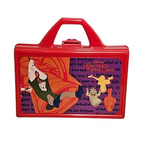 Vintage 90&#39;s Disney&#39;s The Hunchback Of Notre Dame Quasimodo Plastic Red Pencil Case