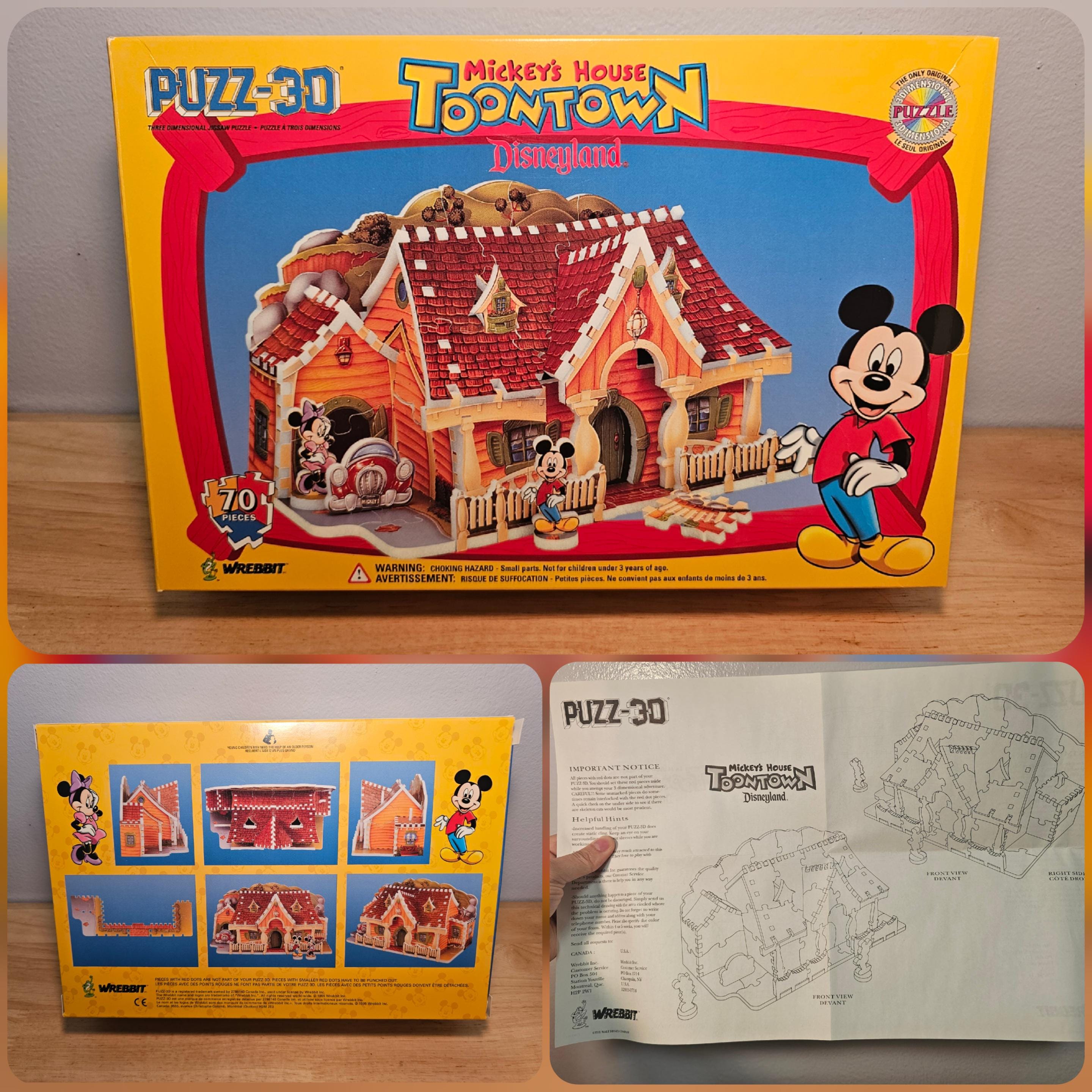 Vintage 1995 Wrebbit Disneyland Toontown Mickey's House Puzz-3d