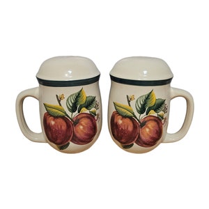Vintage China Pearl Apples Casuals Stove Top Salt And Pepper Shakers