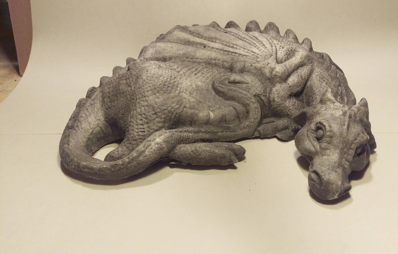 Adorable Sleeping Dragon Statue Cement Dragon Garden Statue Etsy UK