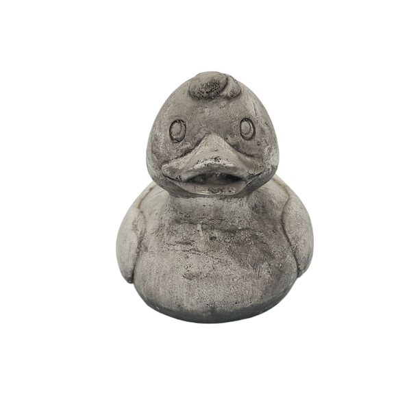 Cement Ducky Statue, Duck Statue, Rubber Ducky, Concrete Duck, Desktop Statue, Whimsical Art, Smiling Duck, Bird Art, Garden Duck Statue,