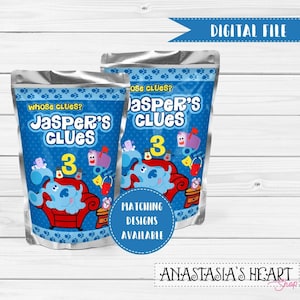 Blues Clues Inspired Juice Label, Blues Clues Juice Pouch Label, Blues Clues Birthday, Blues Clues Capri Sun, Juice Pouch Label - DIGITAL