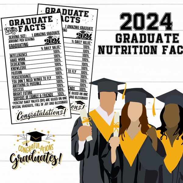 Graduation Nutrition Facts, 2024 Graduation Nutrition Label, Graduation Chip Bag, Nutrition Facts, Graduation, 2024 Label, Instant Download