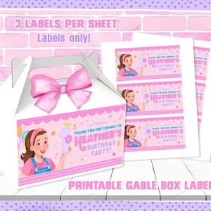 Ms Rachel Gable Box Label, Ms Rachel Birthday, Ms Rachel Gable Box, Ms Rachel Party, Ms Rachel Gift Box, Ms Rachel, Ms Rachel Goodie Bag