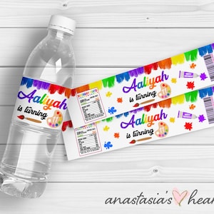 DIGITAL - Paint Party Wasserflaschen Etiketten, Art Party, Paint Birthday Party, Art Birthday Party, Wasserflaschen Etiketten, Paint Water Labels