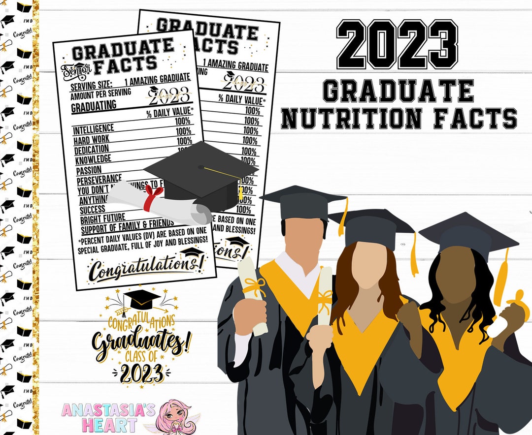 Graduation Nutrition Facts 2023 Graduation Nutrition Label Etsy