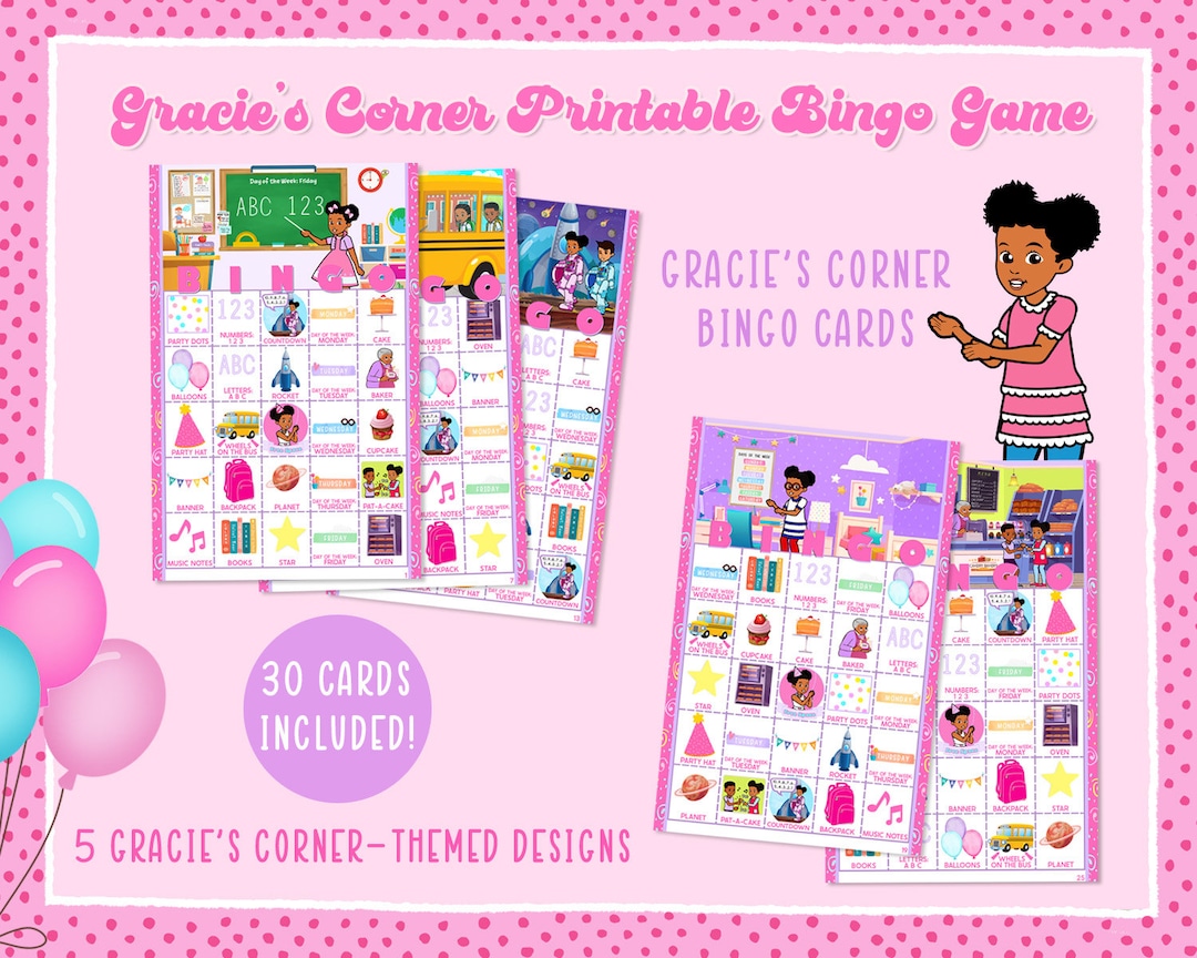 Gracie's Corner Birthday, Gracie's Corner Bingo, Gracie's Corner Party