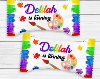 DIGITALE Paint Party Krispy Reis-Leckereien, Paint Party Geburtstag, Paint Party, Paint Party Theme, Paint Party Favors, Paint Party Treat