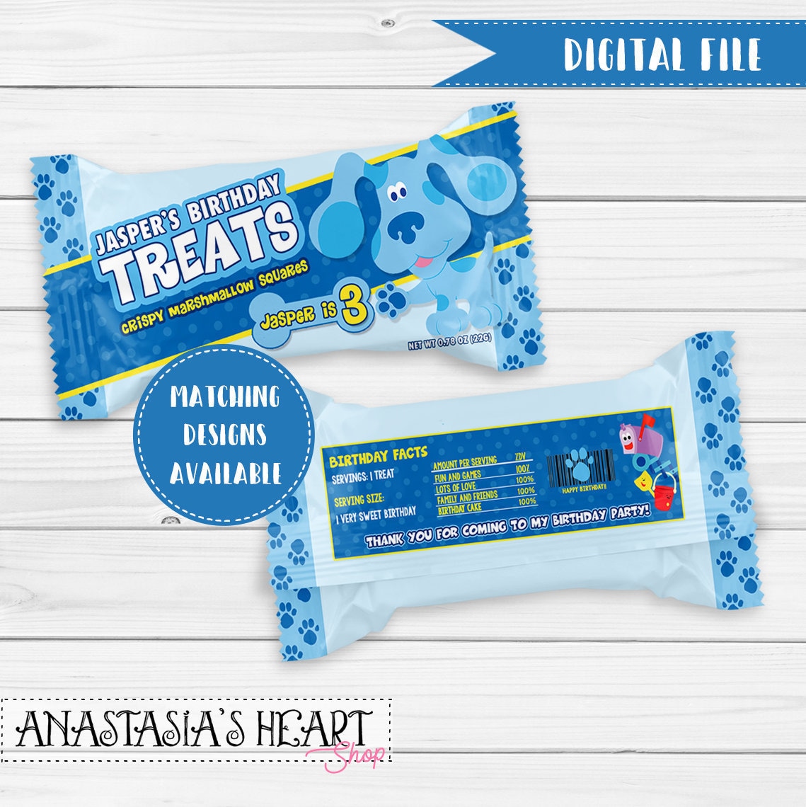 DIGITAL FILES Blues Clues Inspired Krispy Treat Blues Clues - Etsy