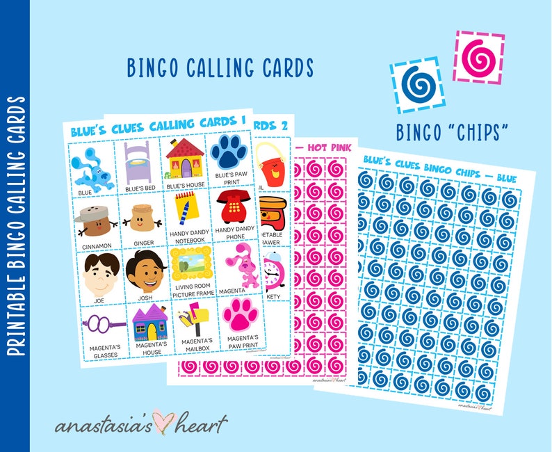Blue s Clues Bingo Game Blue s Clues Birthday Etsy Ireland