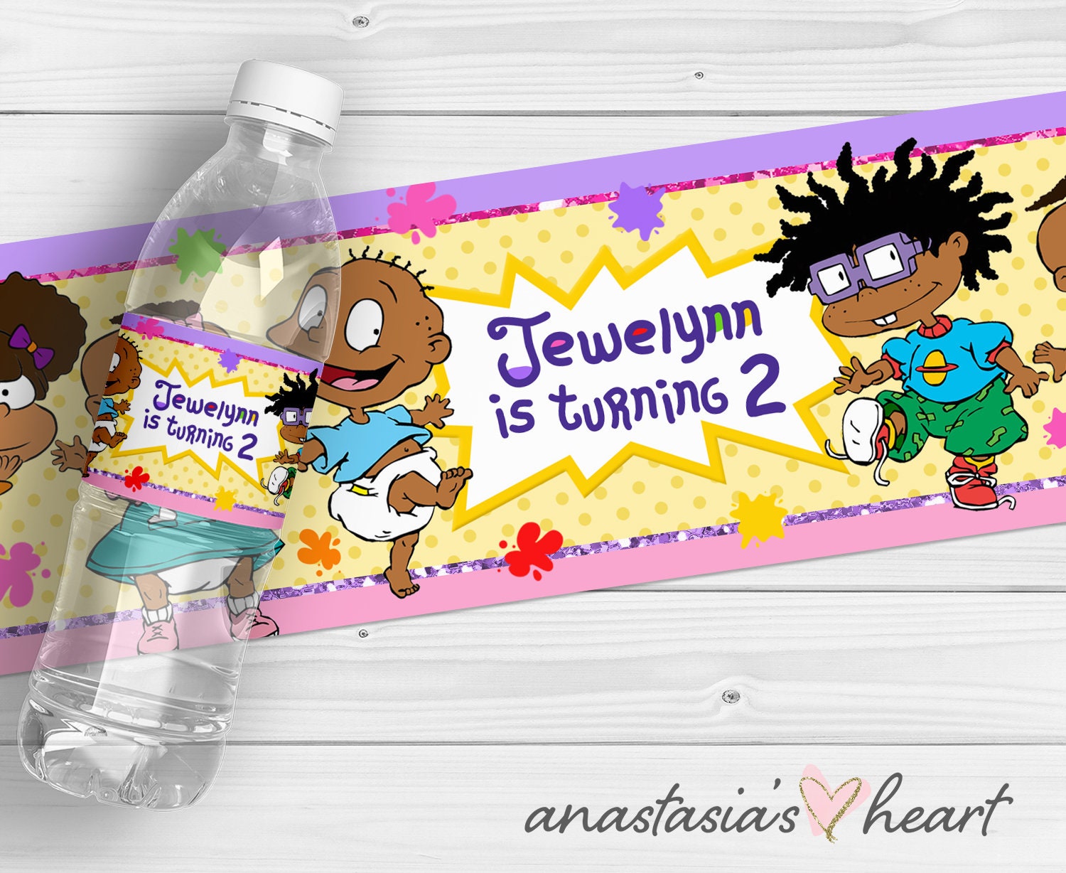 DIGITAL African American Rugrats Water Bottle Labels - Etsy