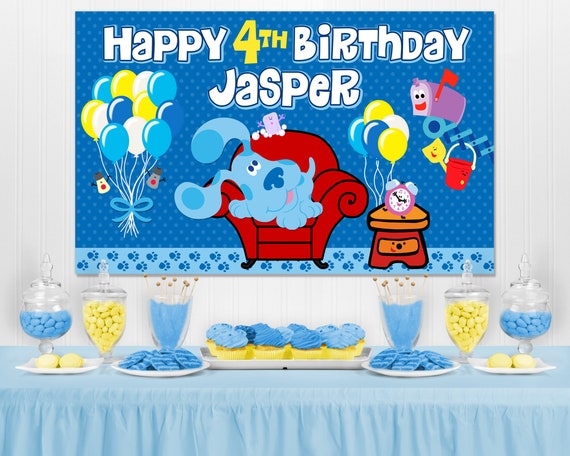 Blue's Clues Birthday Banner, Blue's Clues Party Banner, Blue's Clues Banner, Birthday Banner, Vinyl Backdrop, Blue's Clues Party
