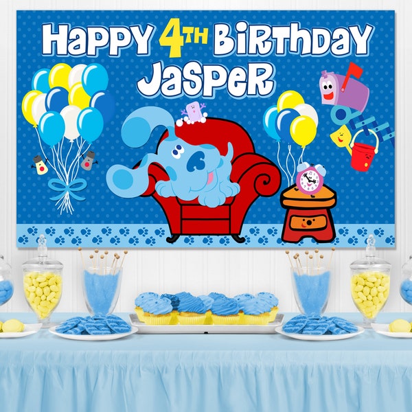 Blue's Clues Birthday Banner, Blue's Clues Party Banner, Blue's Clues Banner, Birthday Banner, Vinyl Backdrop, Blue's Clues Party