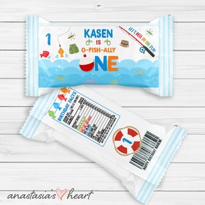 DIGITAL Fishing Krispy Marshmallow Treat, Fishing Birthday, Fishing Party, Fishing Theme, Reeling in the Big One, O-Fish-Ally One